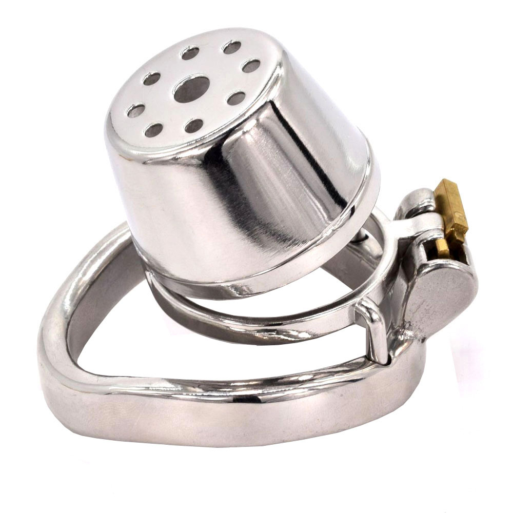 frrk不锈钢锅盖锁男用金属cb锁贞操锁贞洁器阴茎笼阳具锁情趣道具