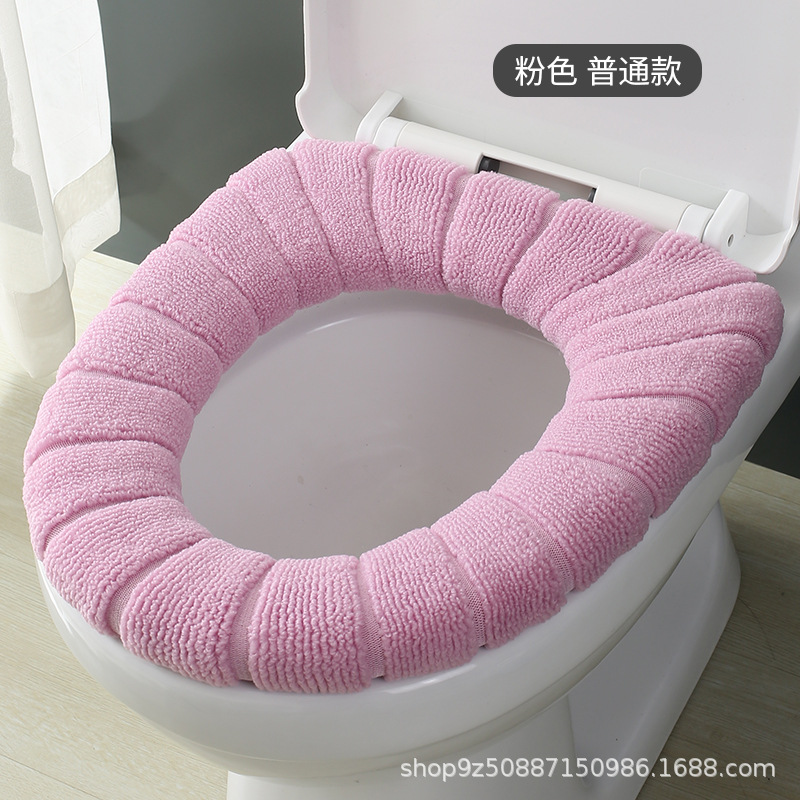 Toilet Mat O-Type Knitted Toilet Seat Thickened Washable Toilet Seat Cover Toilet Seat Cover Home Cartoon Toilet Seat
