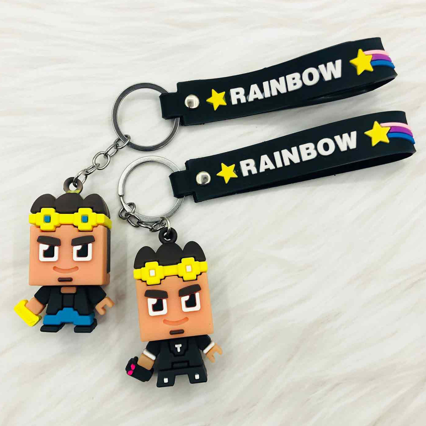 卡通迷你世界钥匙扣可爱方块人公仔挂件创意汽车钥匙链小礼品批发