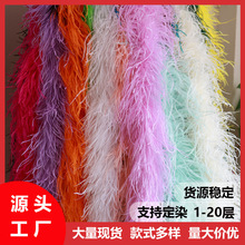 现货5层鸵鸟毛条加密加厚羽毛绒条走秀表演服装装饰鸵鸟羽毛条
