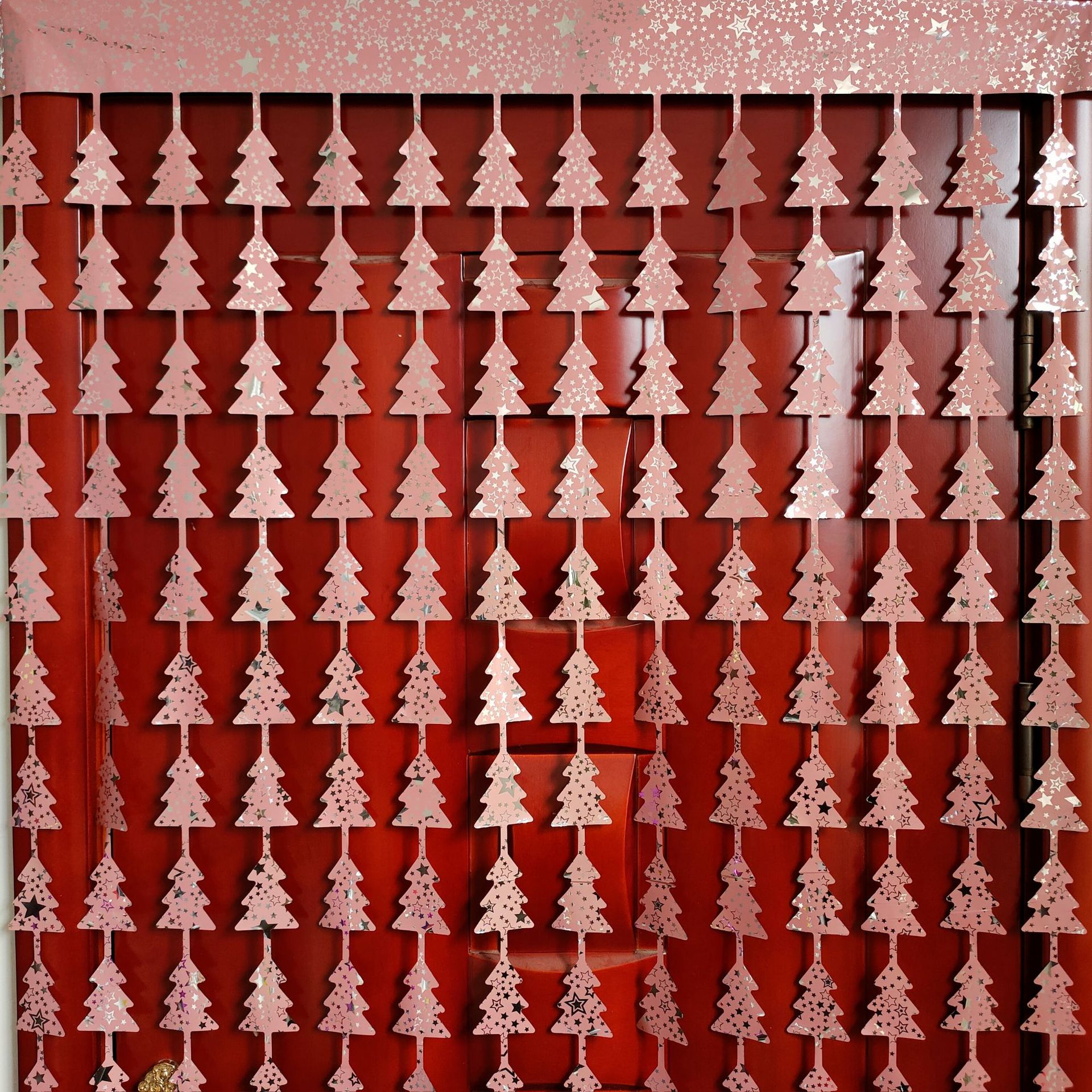 Christmas Tree Light Gradient Tinsel Curtain Party Gathering Decorative Door Curtain Birthday Scene Decoration Background