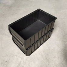 防静电分隔箱注塑零件盒黑色长条形分格式塑料盒子工具分类周转箱