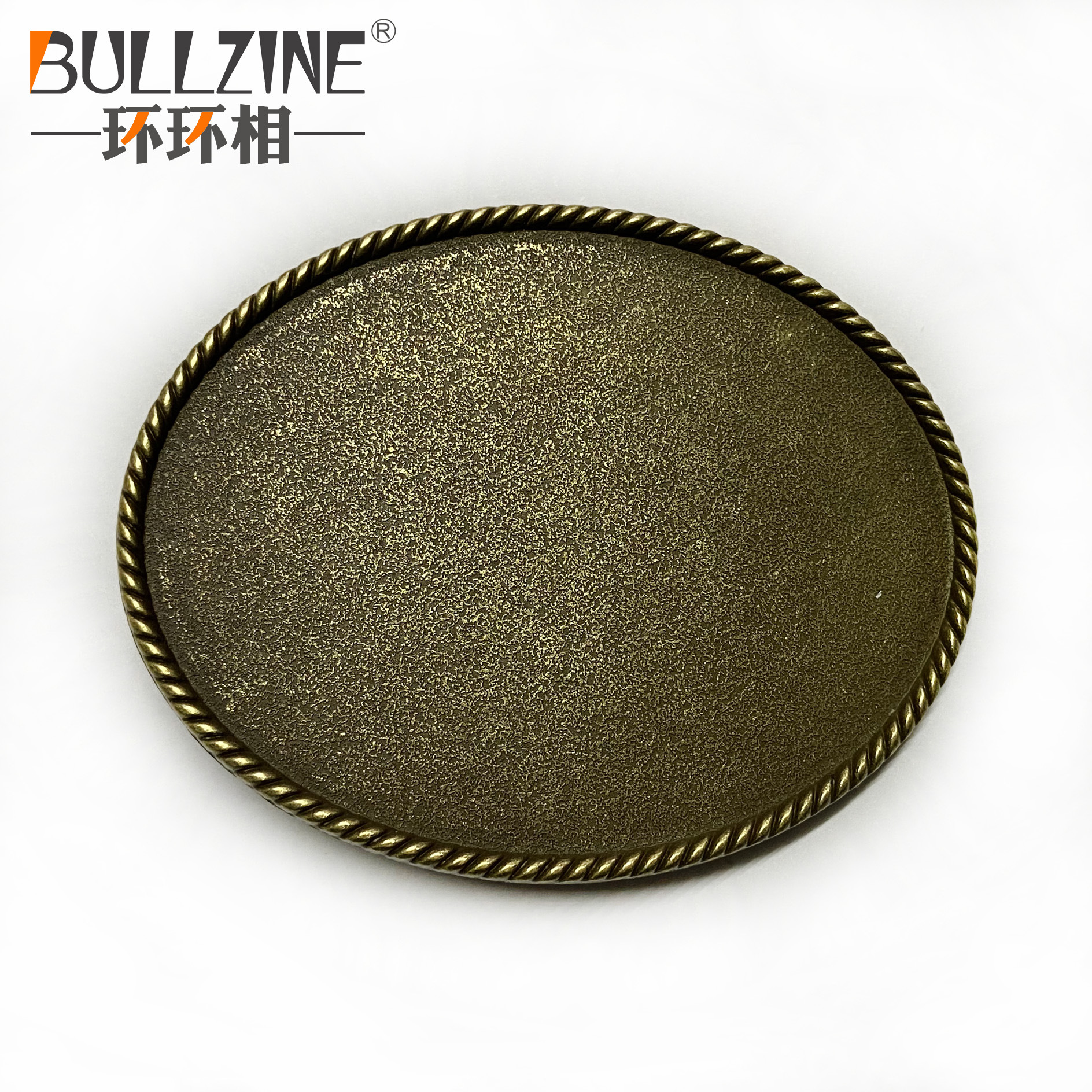 bullzine 锌合金时尚椭圆光板diy皮带扣 03741