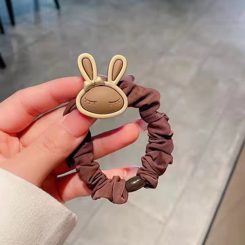 Korean Style High Elastic Cute Rabbit Rubber Band Bun Headband Temperament Ponytail Head Rope Female Small Intestine Hair Ring Hair Accessories