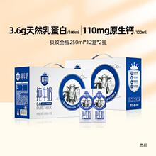 【王凯同款】三元全脂纯牛奶整箱装250ml*12盒*2箱官方