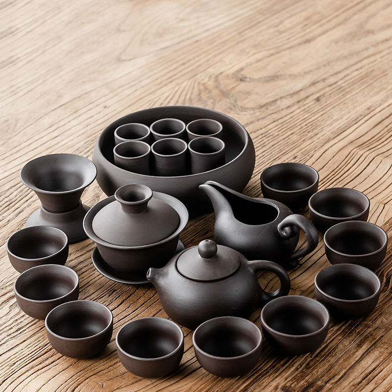 涤凡紫砂茶具小套装原矿茶壶家用陶瓷办公泡茶盖碗喝茶杯功夫茶具