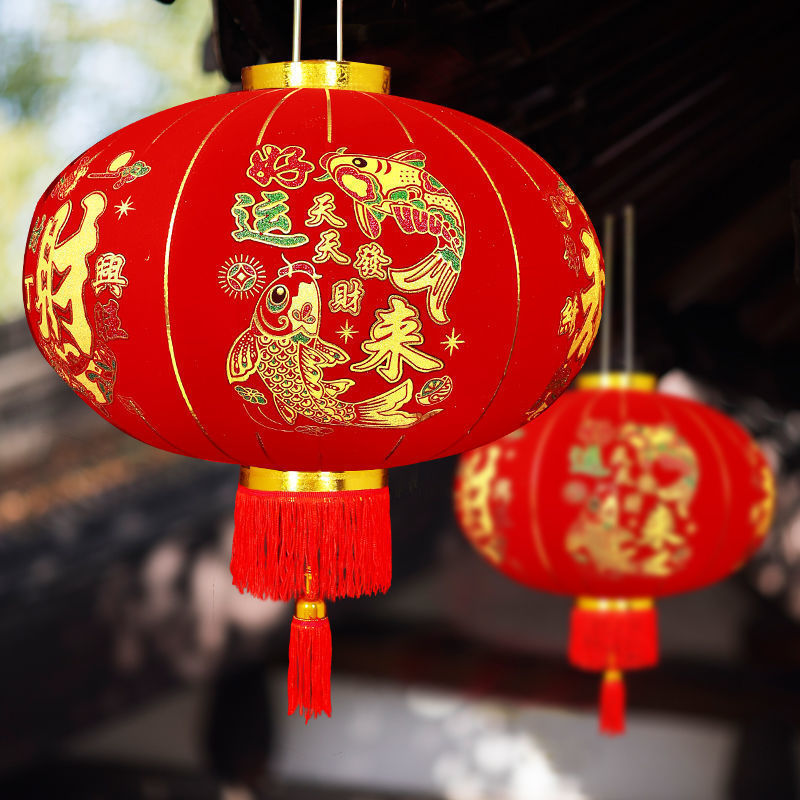 灯笼灯过年大红挂饰过新年家用阳台发光带灯农村大门口春节挂件