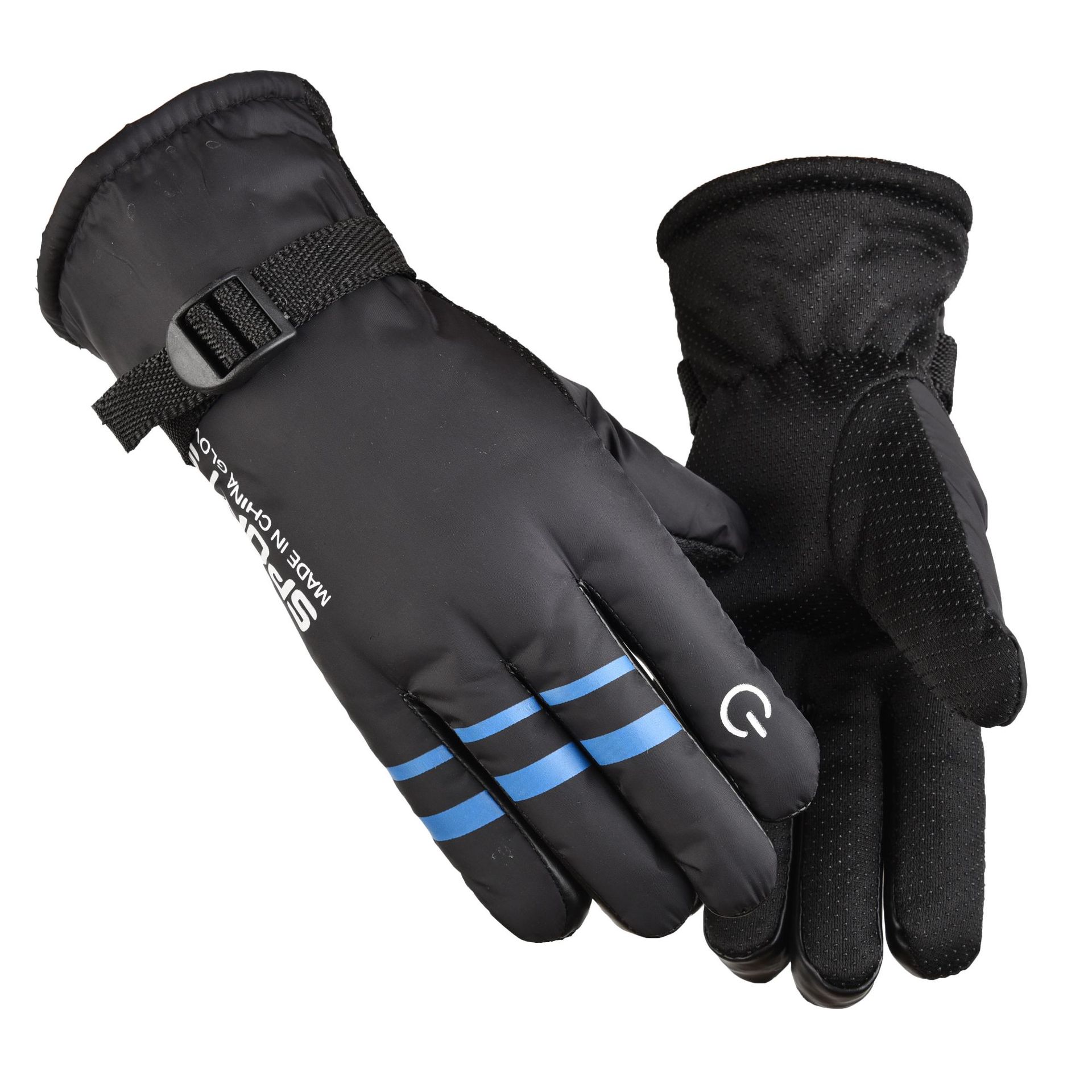 Winter Gloves Warm Men's Fleece-lined Stall Sports Ski Gloves Outdoor Riding Electric Car Motorcycle