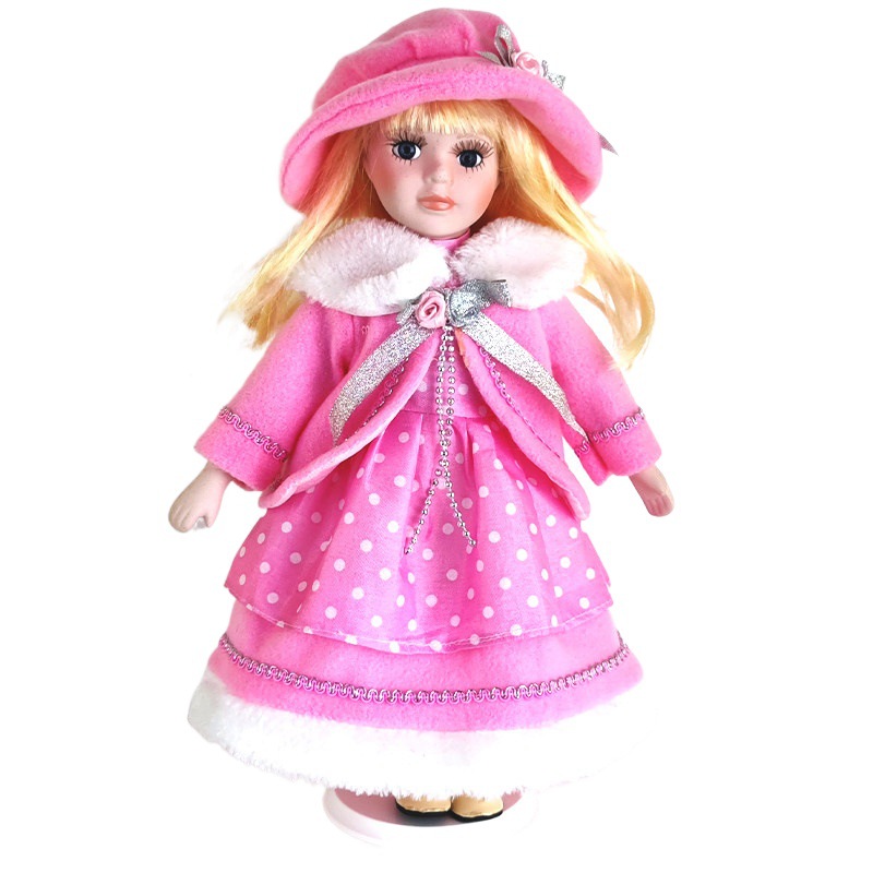 跨境30厘米热销俄罗斯冬装陶瓷娃娃圣诞礼品洋娃娃厂家一件代发