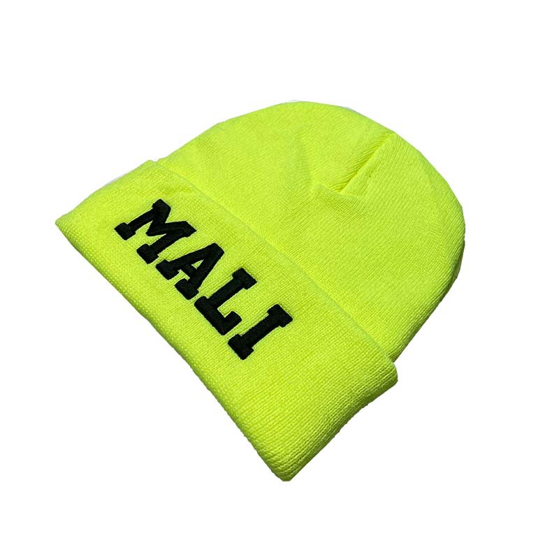 New Autumn and Winter Warm Knitted Hat Solid Color Simple Embroidery Woolen Cap Street Fashion Embroidery Beanie Hat Factory Wholesale