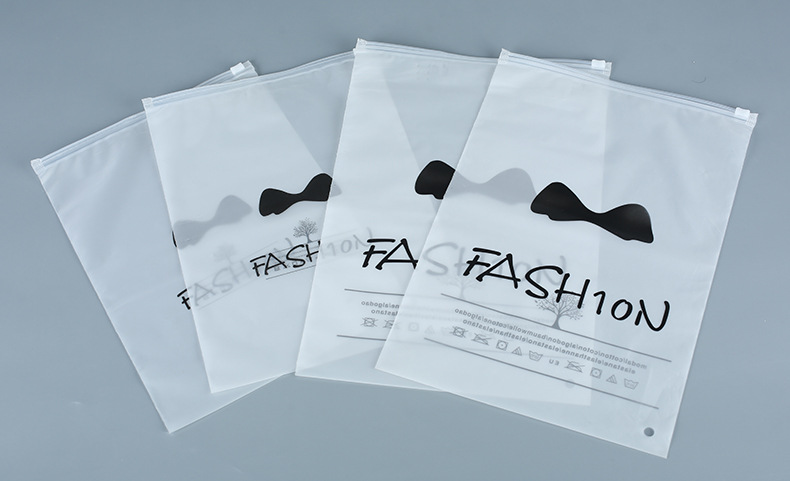 现货 蝴蝶结eva磨砂服装包装袋 拉链袋 衣服t恤内衣自封袋收纳袋