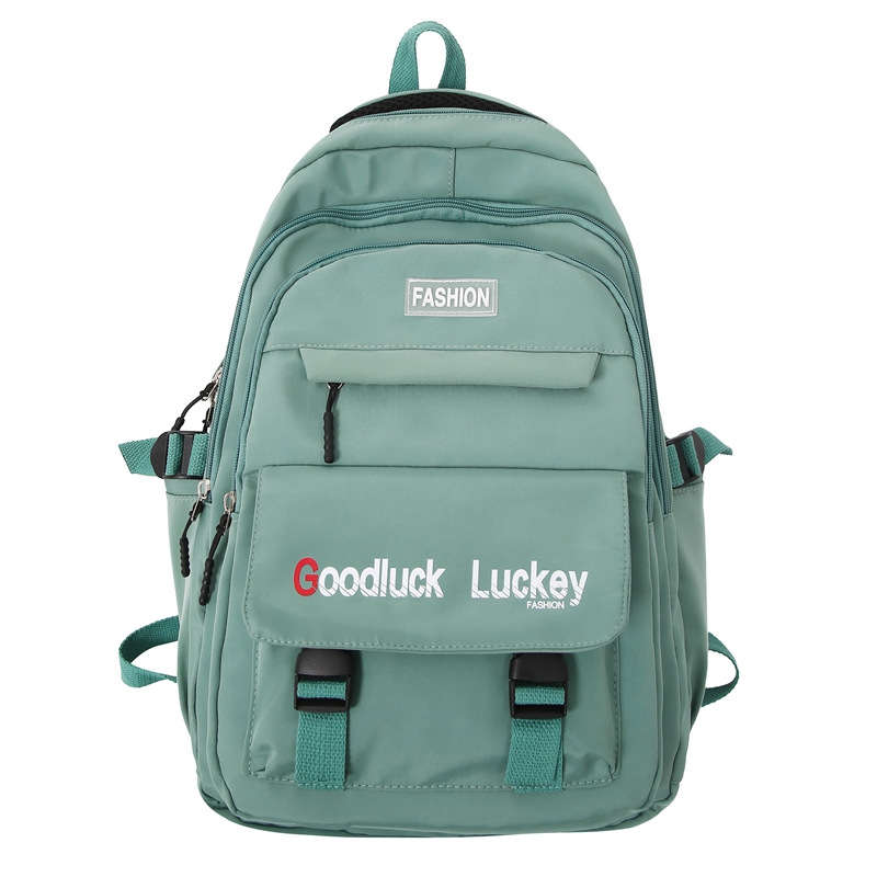 INS Schoolbag Female Junior High School Student Campus All-Match Large-Capacity Backpack Solid Color High School Student Male Computer Backpack Fashion