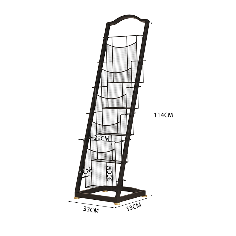 Wrought Iron the Newspaper Stand Magazine Rack Book Shelf Document Rack Brochure Single Stand Display Stand Books Books and Periodicals Storage Shelf