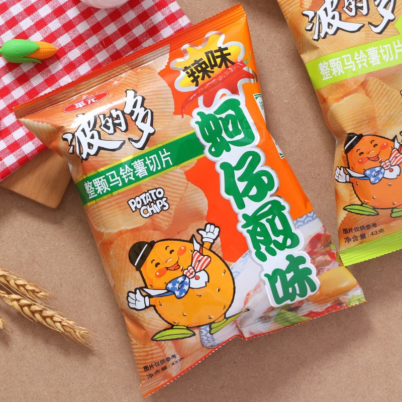 台湾进口零食华元波的多蚵仔煎/原味/辣味薯片膨化食品洋芋片