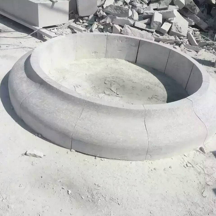 白麻花岗岩石材厂家 芝麻白树池石树坑石 花坛围石市政园林用