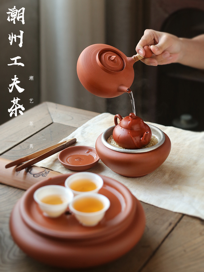 潮州工夫茶副榜炉一醉砂铫手拉鸡蛋黄壶碳炉烧水壶超薄炭炉玉书煨