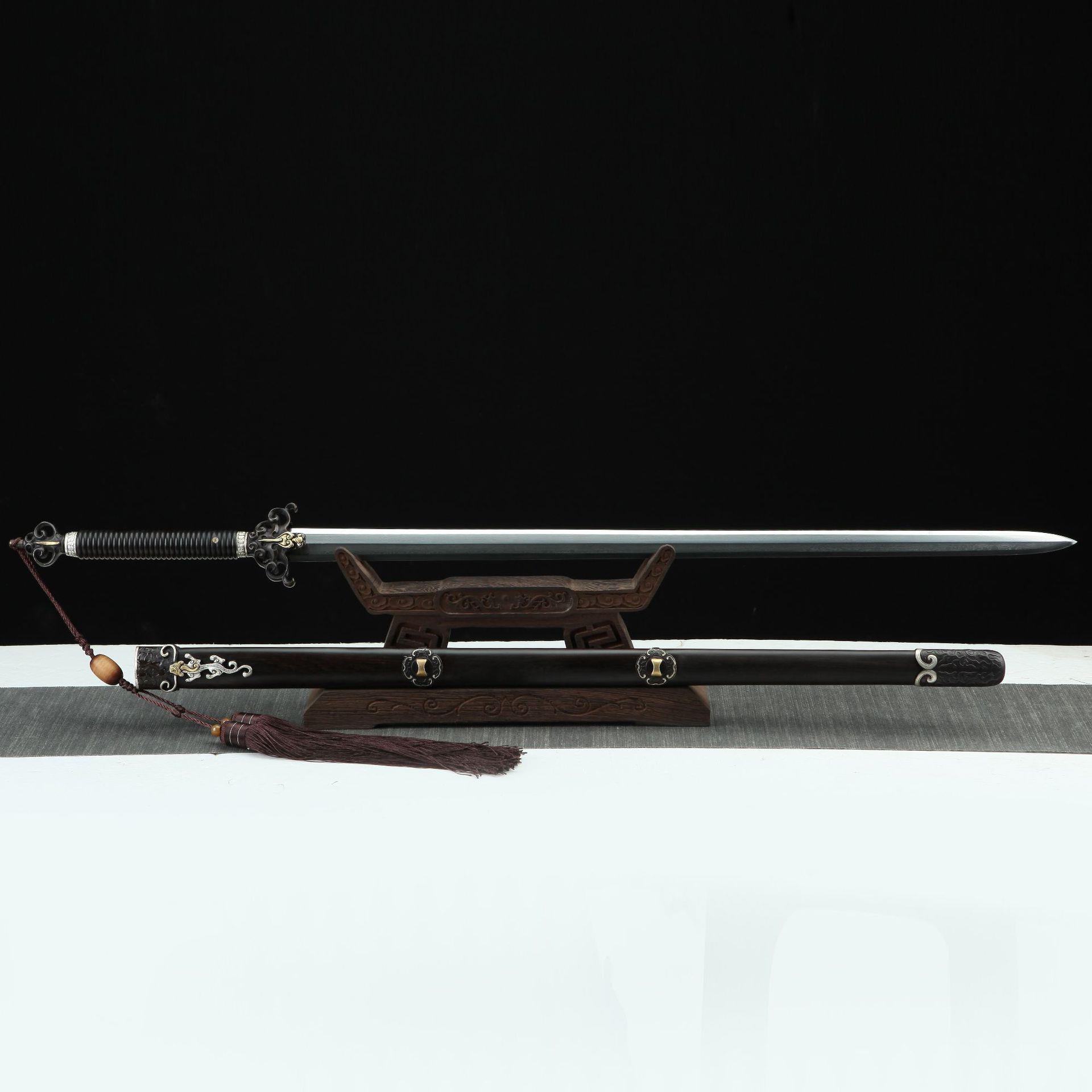 龙泉华影刀剑katana三色铜八面清剑防身一体硬剑摆件唐剑未开刃