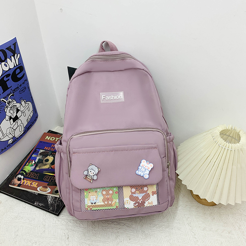 Trendy 2023 New Schoolbag Female Junior High School Student Ins Backpack Cute Fashion Simple Travel Backpack Wholesale