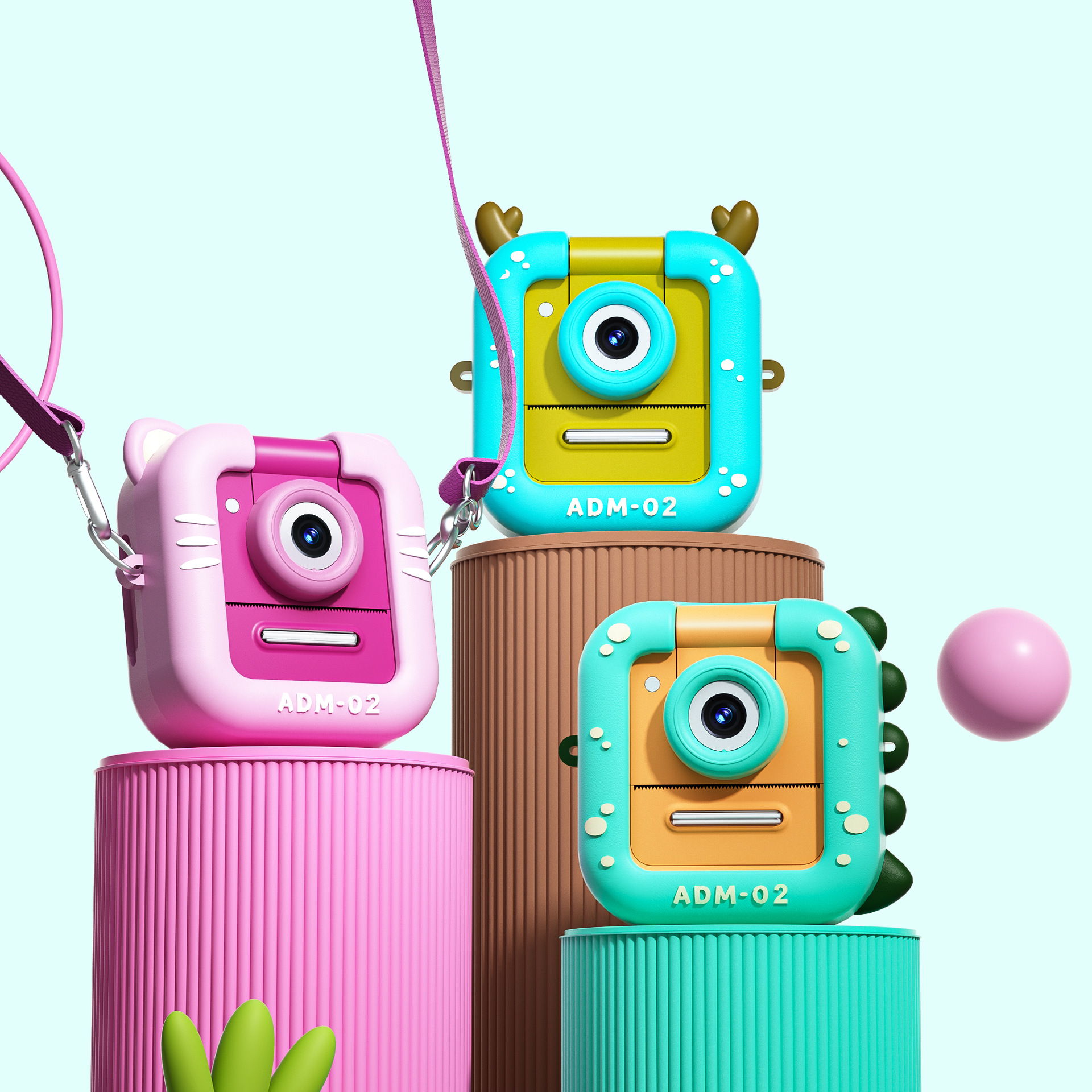 Cross-Border Children's Camera Cartoon Digital Mini Fun Camera Hd Dual Camera Toy Gift Factory Direct Sales