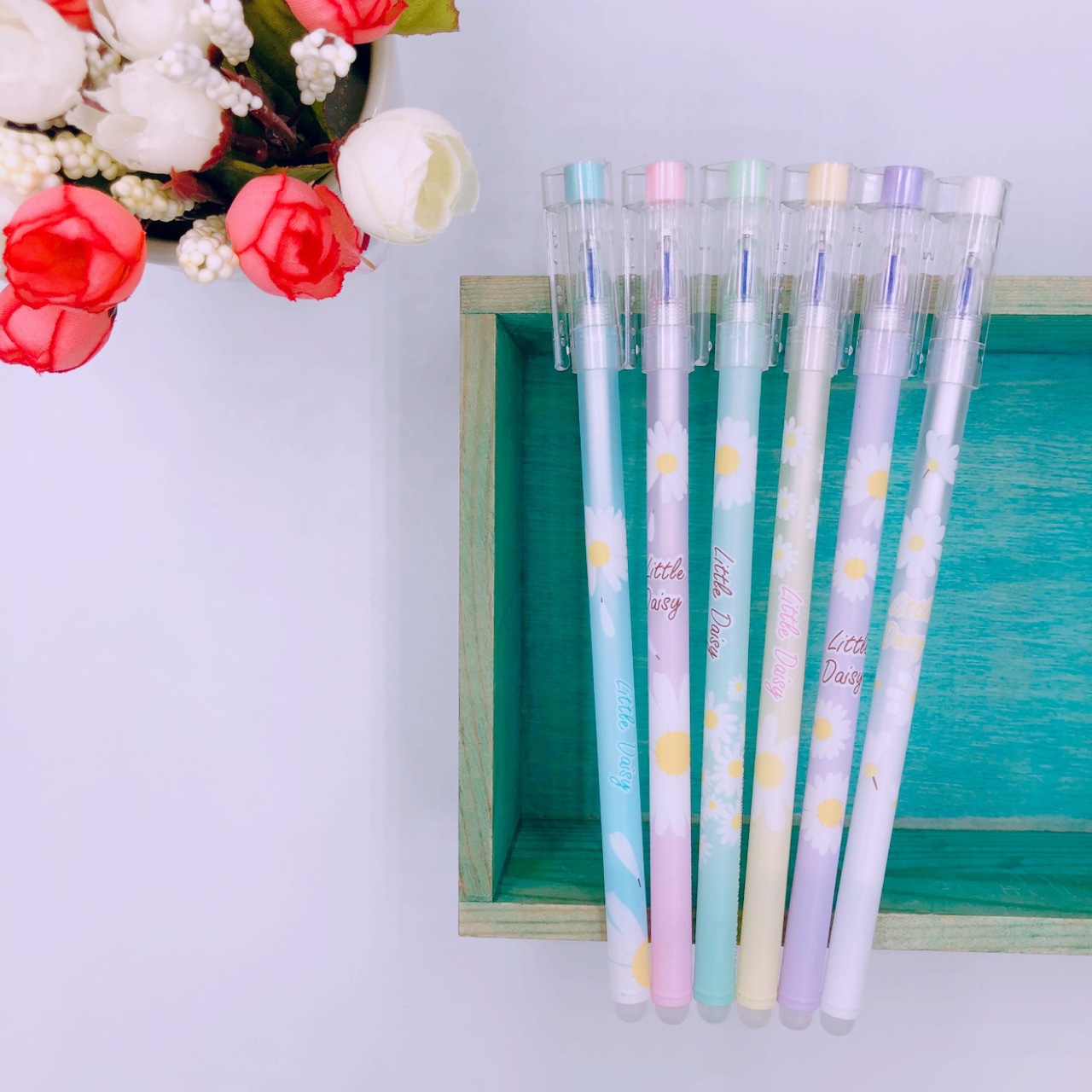 七彩炫卡通樱花牛油果蜜桃派直杆中性笔黑蓝红学生办公签字水性笔