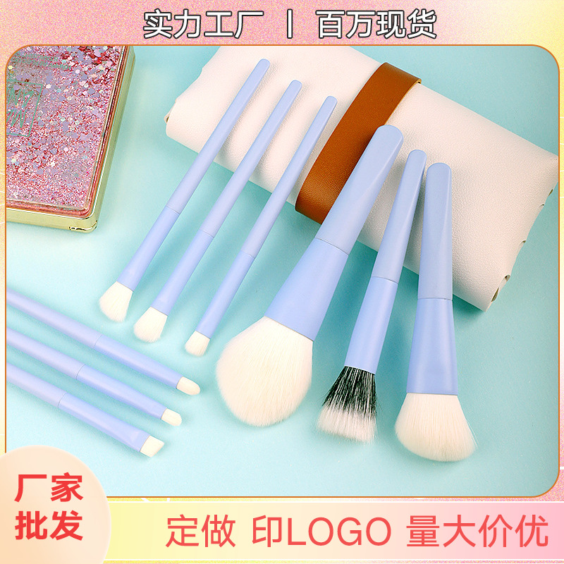 cross-border 9 mini makeup brushes portable suit face powder repair point color brush soft hair eye shadow beauty tools wholesale