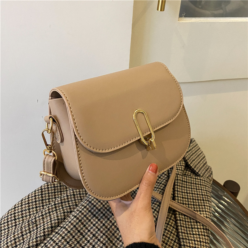 Fashion Design Simple Small Square Bag Twist Lock Shoulder Bag 2021 New Bags Women's Ins Popular Messenger Bag