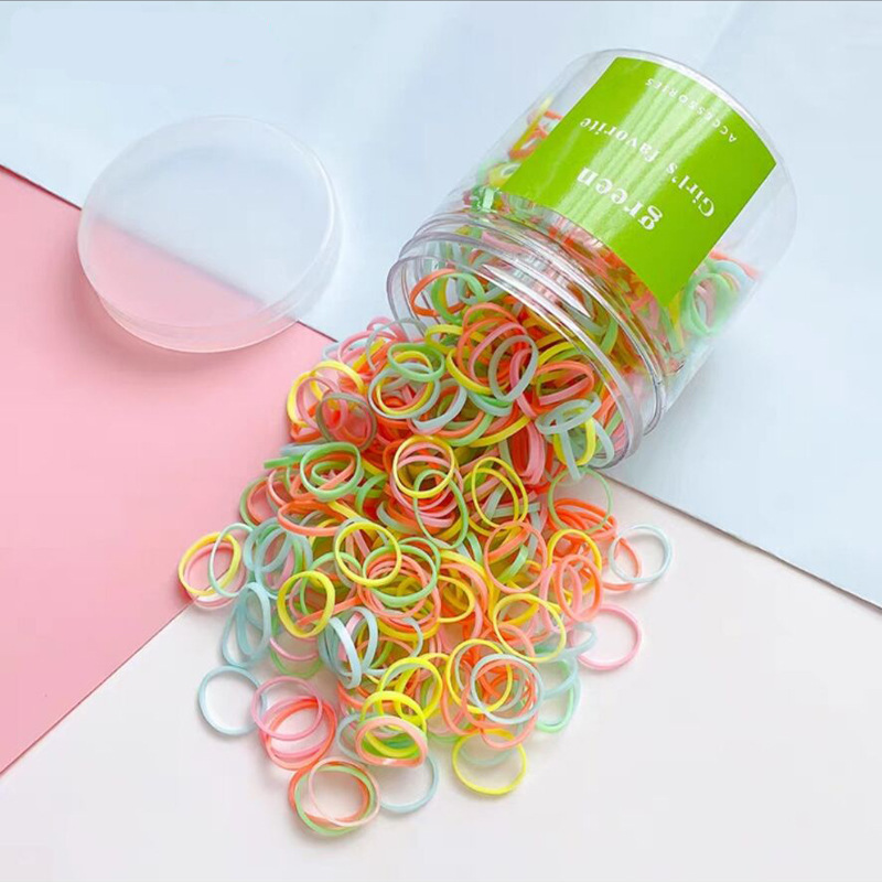 Children's Small Circle Thickened Headband Rainbow Color Disposable Rubber Band Korean Simple Hair Ring Baby Hair Ties/Hair Bands