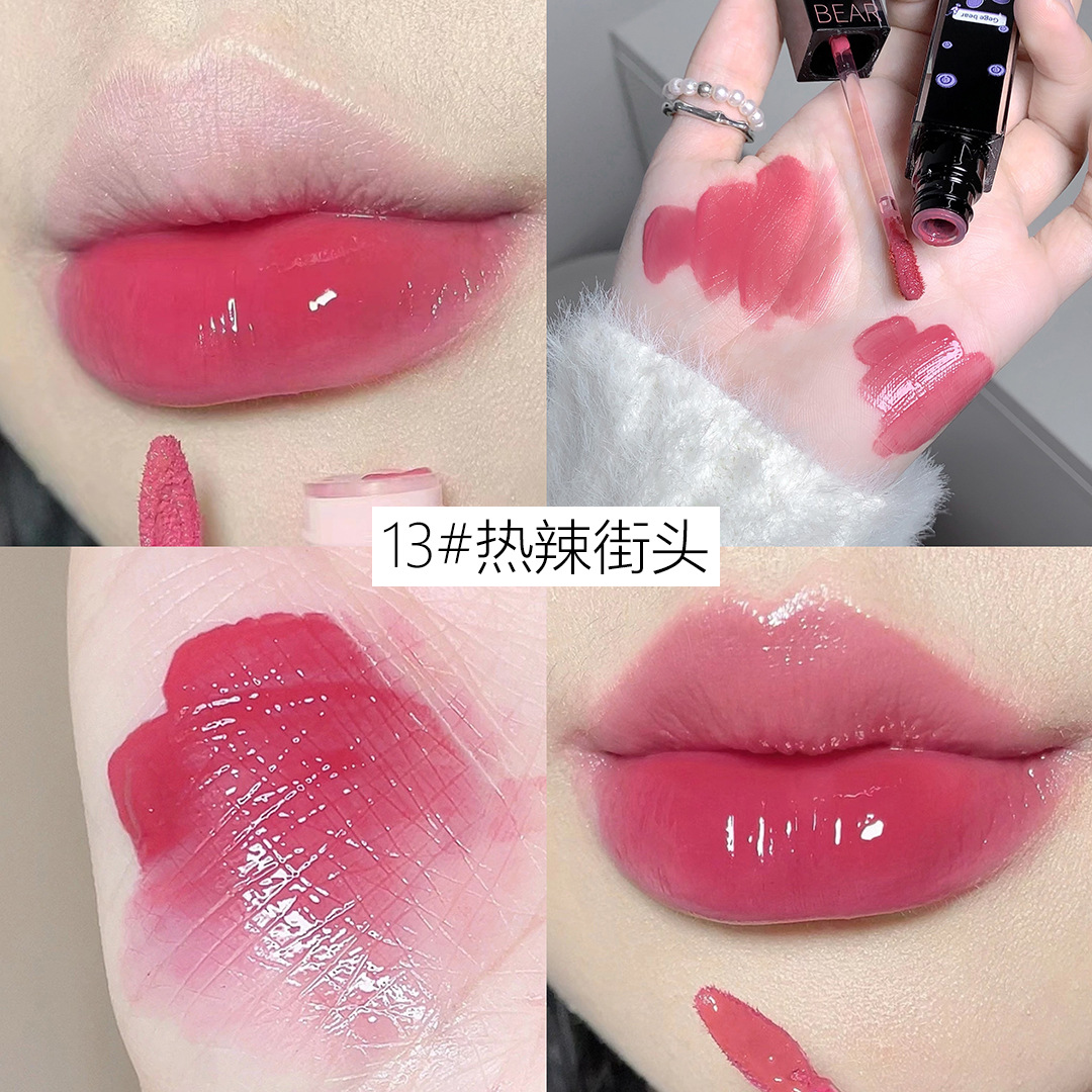 Gege Bear Sweet and Smooth Color Lip Lacquer Moisturizing and Nourishing Long Lasting Waterproof White Water Light Mirror Lip Guard Student