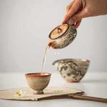 墨彩茶壶泡茶家用柴烧陶瓷复古窑变茶壶单壶一人用泡茶器功夫茶具