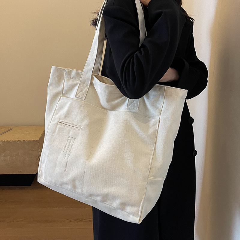 帆布包包女2024新款今年流行大容量托特包2024新款百搭ins通勤包