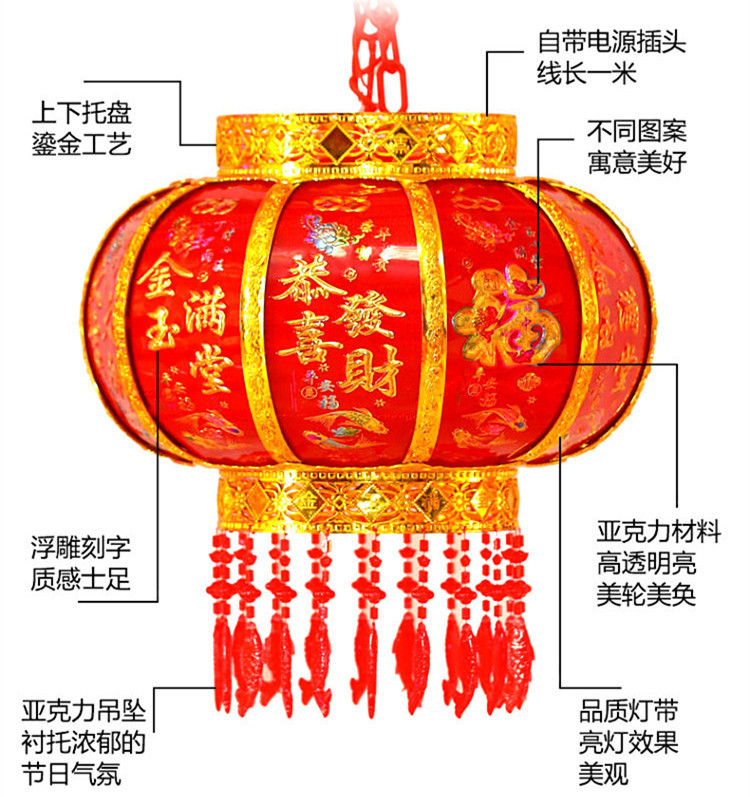 批发春节走马灯大门led旋转电动灯笼电机彩灯魔灯配件新年红吊灯