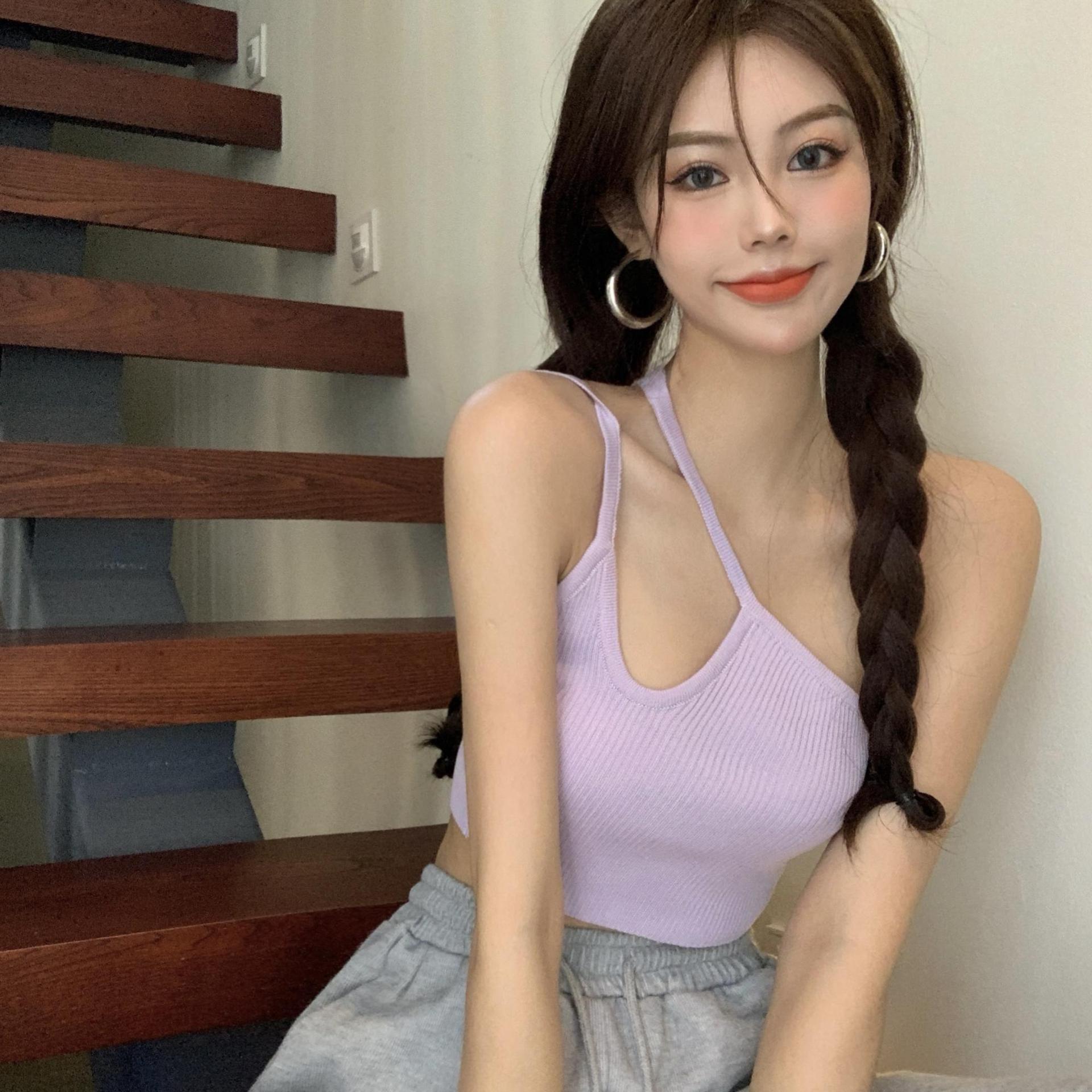 2022年性感针织小吊带背心女春夏外穿短款修身打底衫内搭抹胸上衣