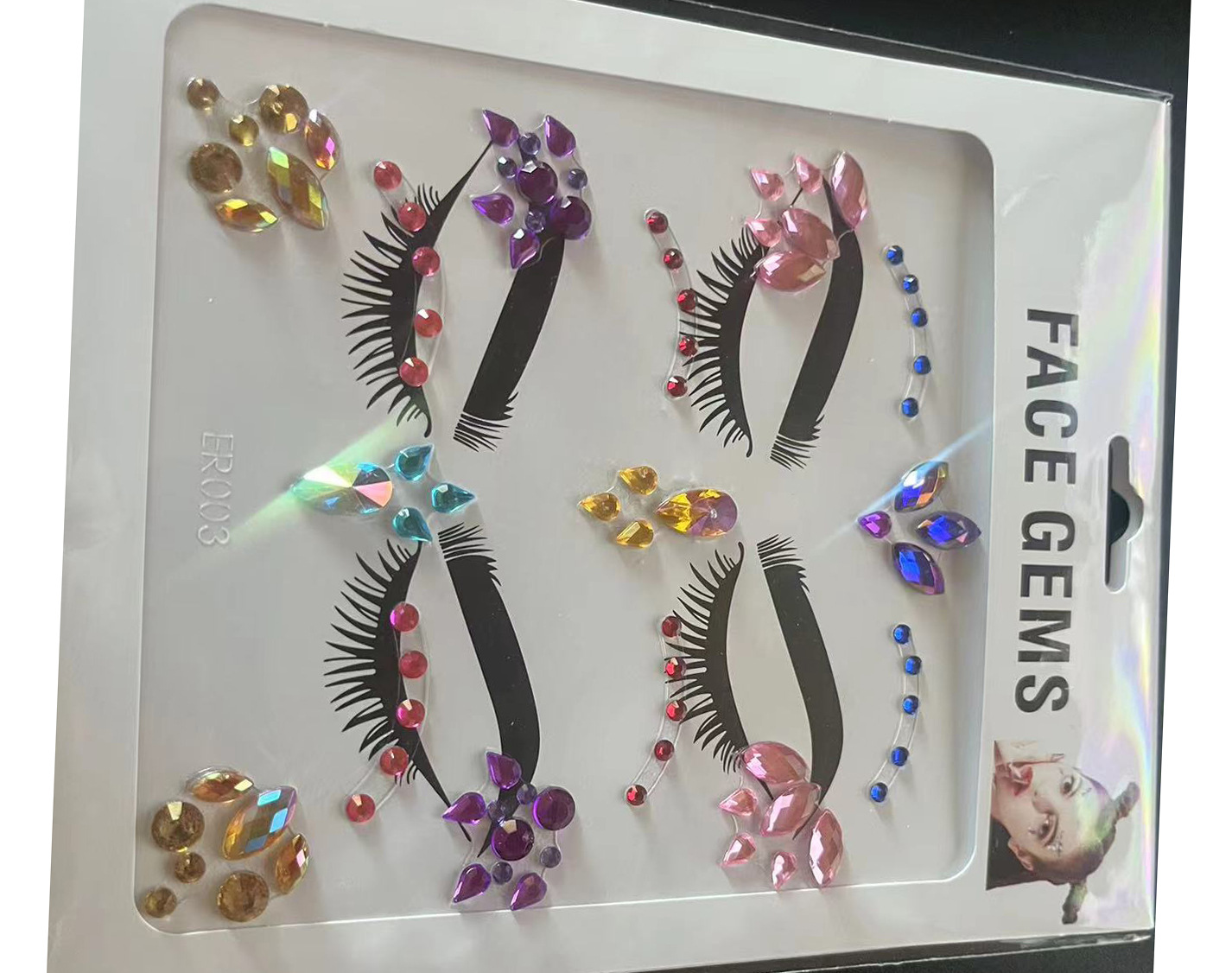 Cross-Border New Arrival Face Pasters Stick-on Crystals Crystal Stick-on Crystals Stickers Masquerade Diamond Decorative Stickers Crystal Stickers Customized
