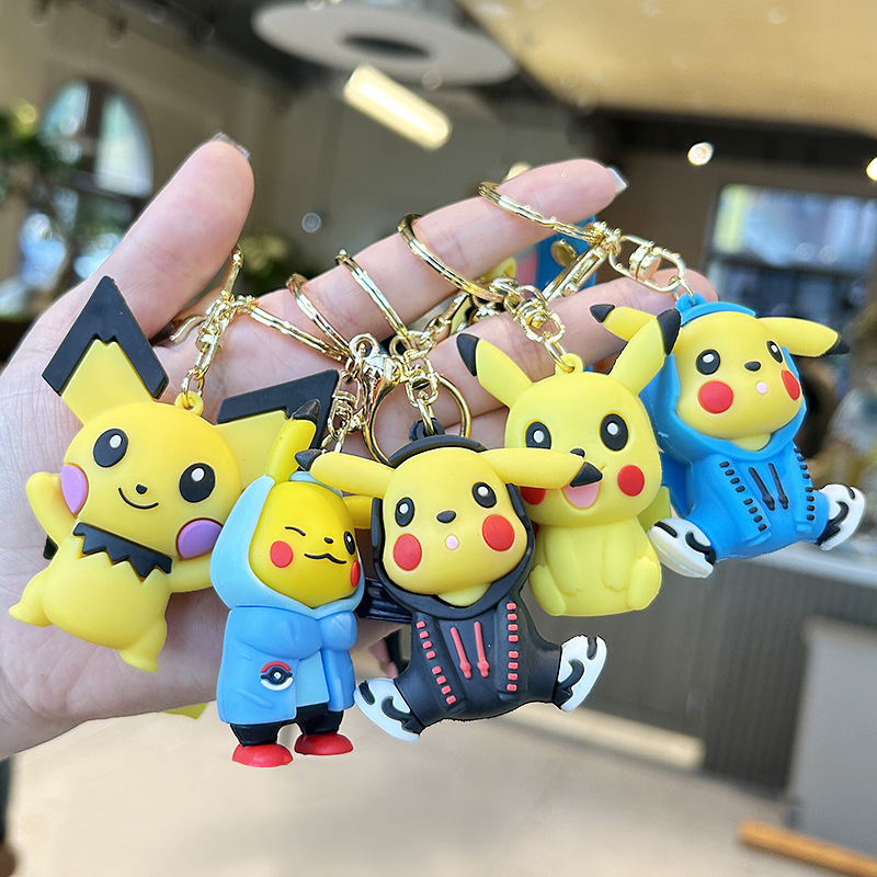 Trending Cartoon Pikachu Series Keychain Magic Baby Pendant Cartoon Doll Car Bag Key Chain Wholesale