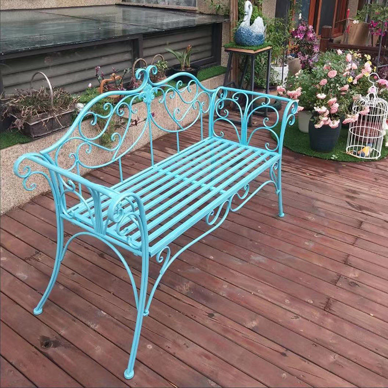 时尚铁艺沙发双人椅子公园长椅花园阳台户外庭院露台躺椅加厚批发