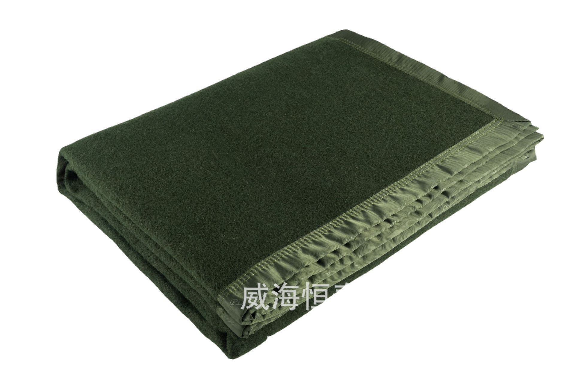 [Factory in Stock Wholesale] Pure Polyester Woolen Blanket Military Blanket Outdoor Camping Warm Thick Blanket Green 2kg