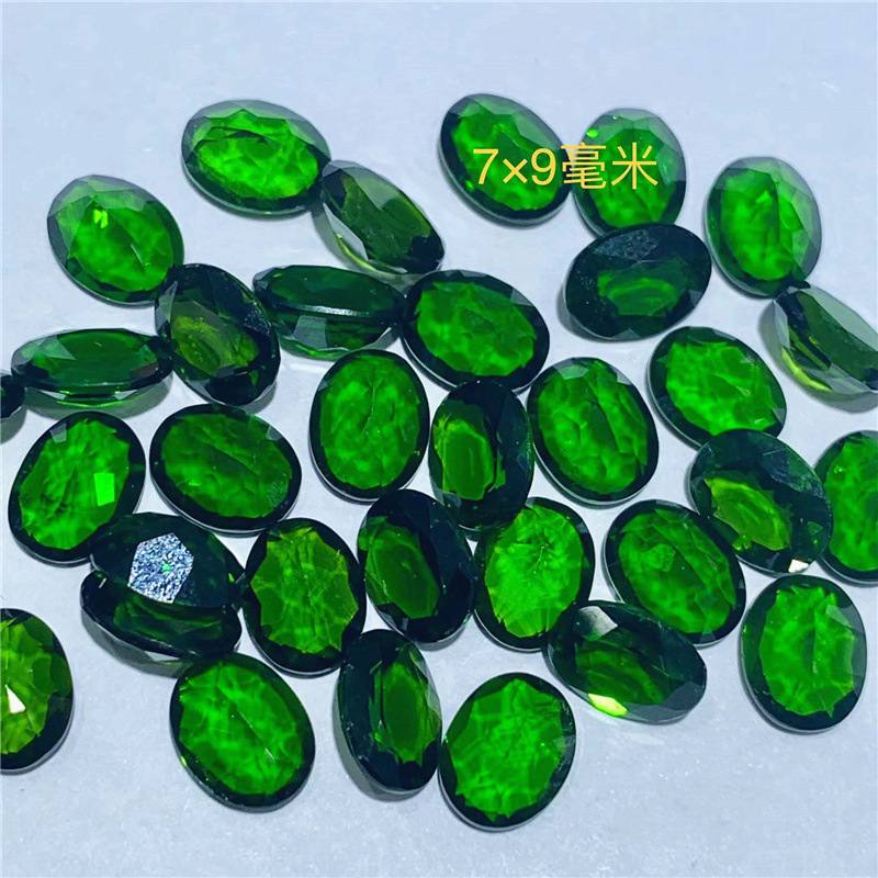 新品 透辉石精品裸石戒面 大颗粒椭圆形7*9-8*10毫米 可做戒指