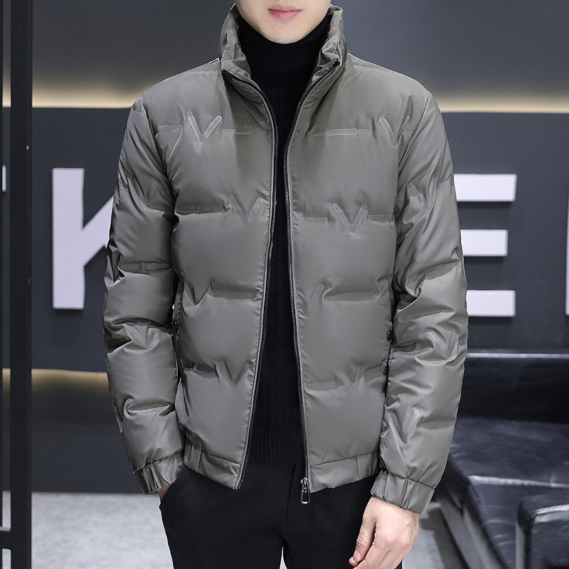 National Standard down Jacket Men's Winter New High-End White Duck down Coat Fashion Brand Short Stand Collar Men's Clothing One Piece Dropshipping