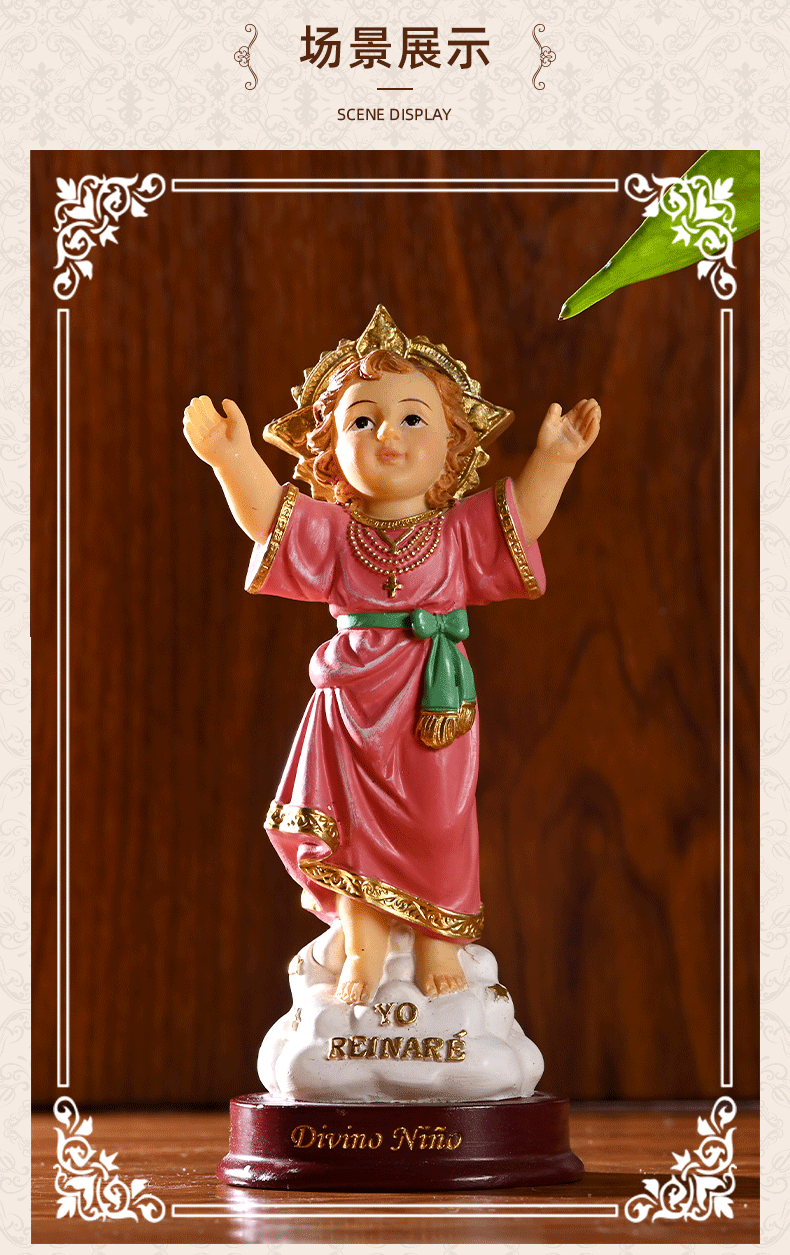 跨境亚马逊抬手圣子耶稣摆件宗教基督教室内装饰礼物树脂工艺品