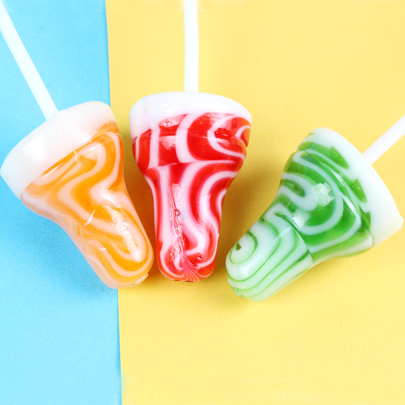 小旺龙儿童卡通便便型棒棒糖奶嘴创意屎混合水果盒装糖果可爱礼物