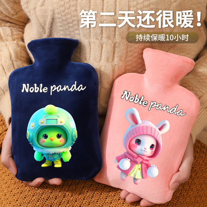 hot water injection bag thickened explosion-proof girl hand warming hot compress belly fantastic foot warming appliance imitation dehaired angora irrigation hand warmer