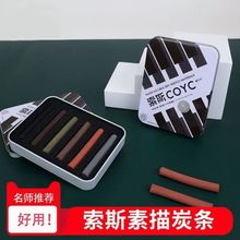 海特索斯炭条水溶性美术专用绘画素描色粉彩色炭精条炭笔木炭