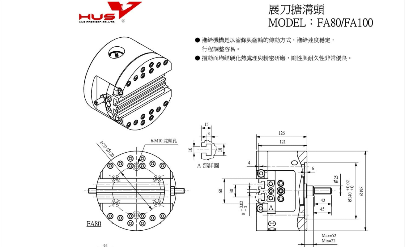 fa100展刀头,展刀搪沟头,高速精密展刀头,展刀头胡氏展刀搪沟头