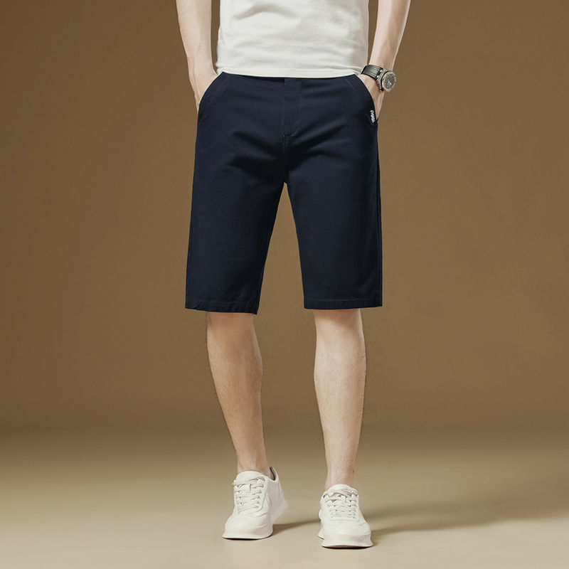 Men's Cotton Cropped Casual Pants 2023 New Summer Fashion Loose Straight Stretch Capri Pants Breathable Shorts