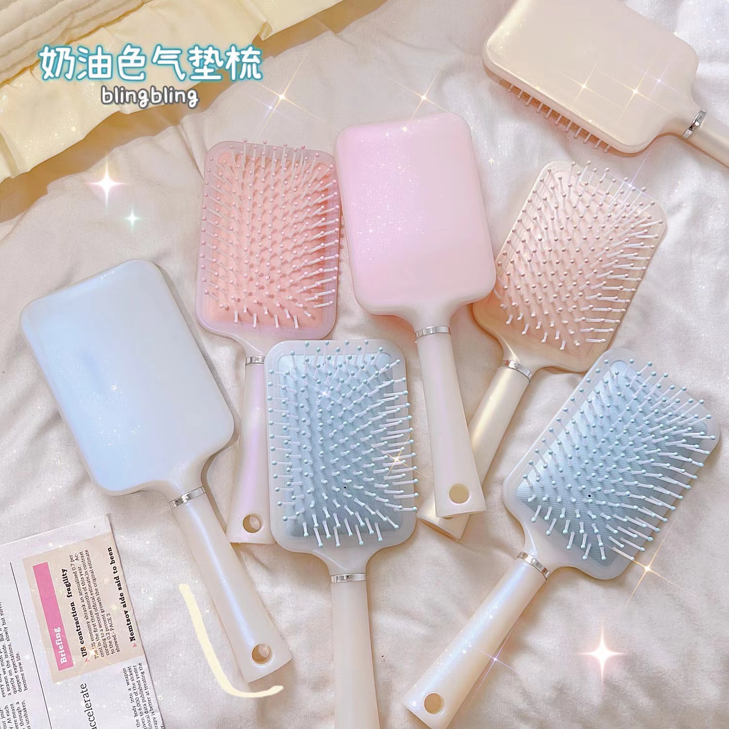 Mermaid Color Comb Air Cushion Comb Hair Curling Comb Household Massage Comb Airbag Comb Student Anti-Static