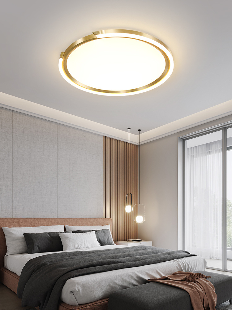 卧室灯简约现代灯2021年新款圆形房间北欧轻奢网红主卧室吸顶灯