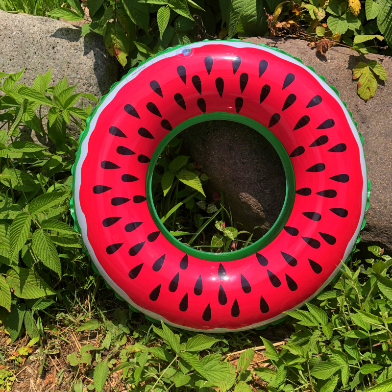 factory direct supply children‘s summer watermelon swimming ring pvc thickened cross-border new arrival single layer hot sale red watermelon ring
