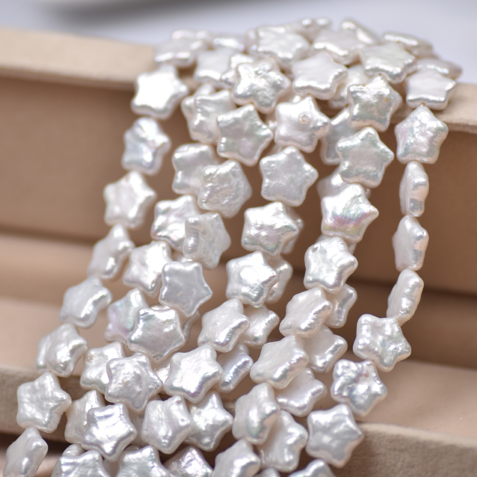 强光白色巴洛克五角星珍珠散珠 淡水珍珠串珠饰品diy耳环项链配件