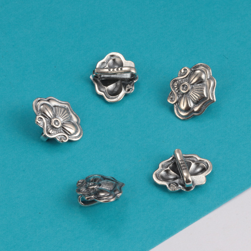 s925纯银如意勾扣复古亮光挂勾扣子diy手工手链项链材料尾扣批发