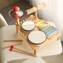 木制儿童早教多功能敲打音乐台宝宝启蒙奥尔夫乐器敲琴架子鼓玩具